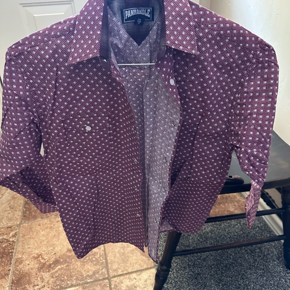 Panhandle Maroon Patterned Shirt Boys